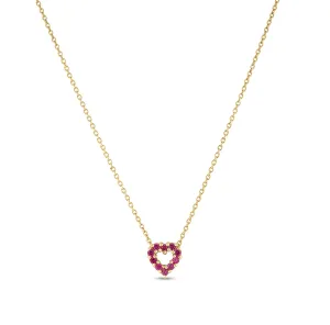 Roberto Coin Tiny Treasures Yellow Gold Diamond and Ruby Reversible Pendant