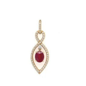 Ruby and Diamond Pendant 14kt Yellow Gold