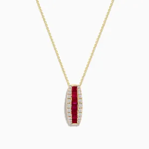 Ruby Royale 14K Yellow Gold Ruby and Diamond Pendant