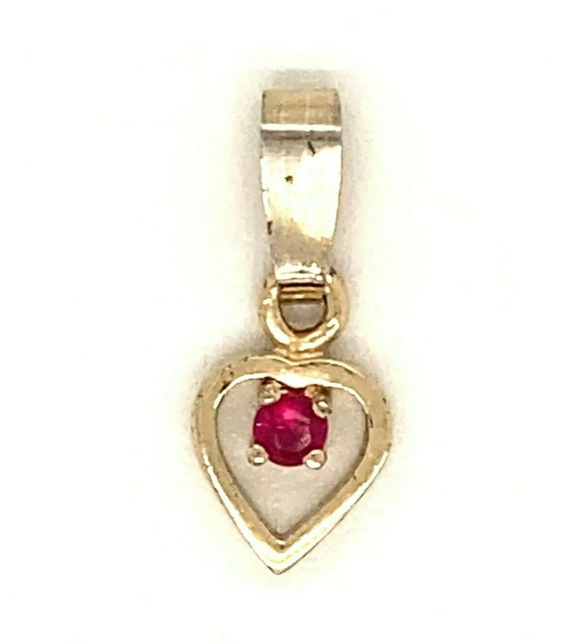 Ruby Yellow Gold Plated Heart Pendant