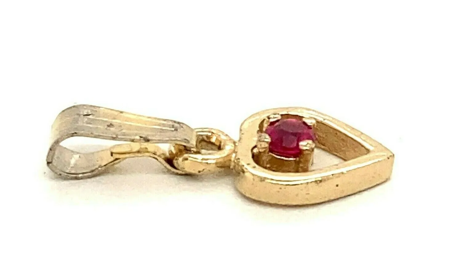 Ruby Yellow Gold Plated Heart Pendant