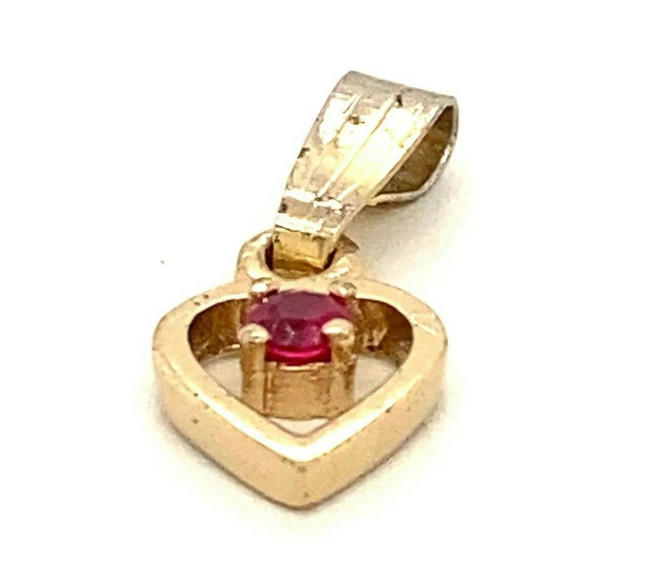 Ruby Yellow Gold Plated Heart Pendant