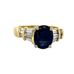 Sapphire and Diamond 18kt Gold Ring