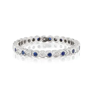 Sapphire and Diamond Vintage Band