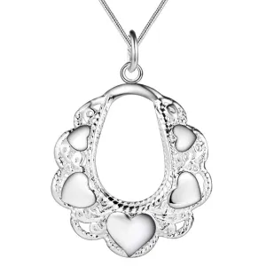 Secret Heart Silver Necklace and Earrings Set