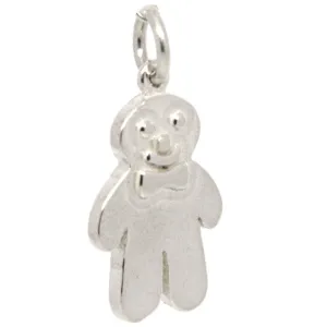 Silver Gingerbread Man Biscuit Charm