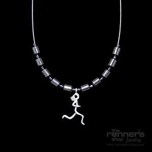 Silver "Atalanta" Runner w/ Hematite Necklace