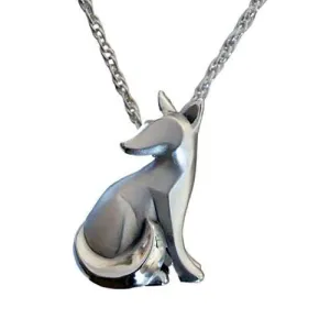 Sitting Kit Fox Pendant Necklace