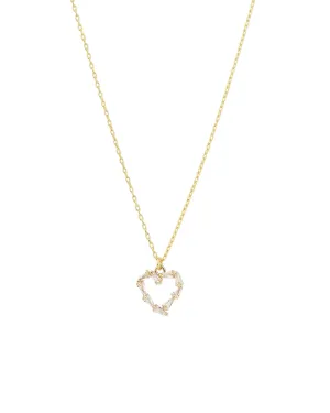 Small Baguette Heart Necklace