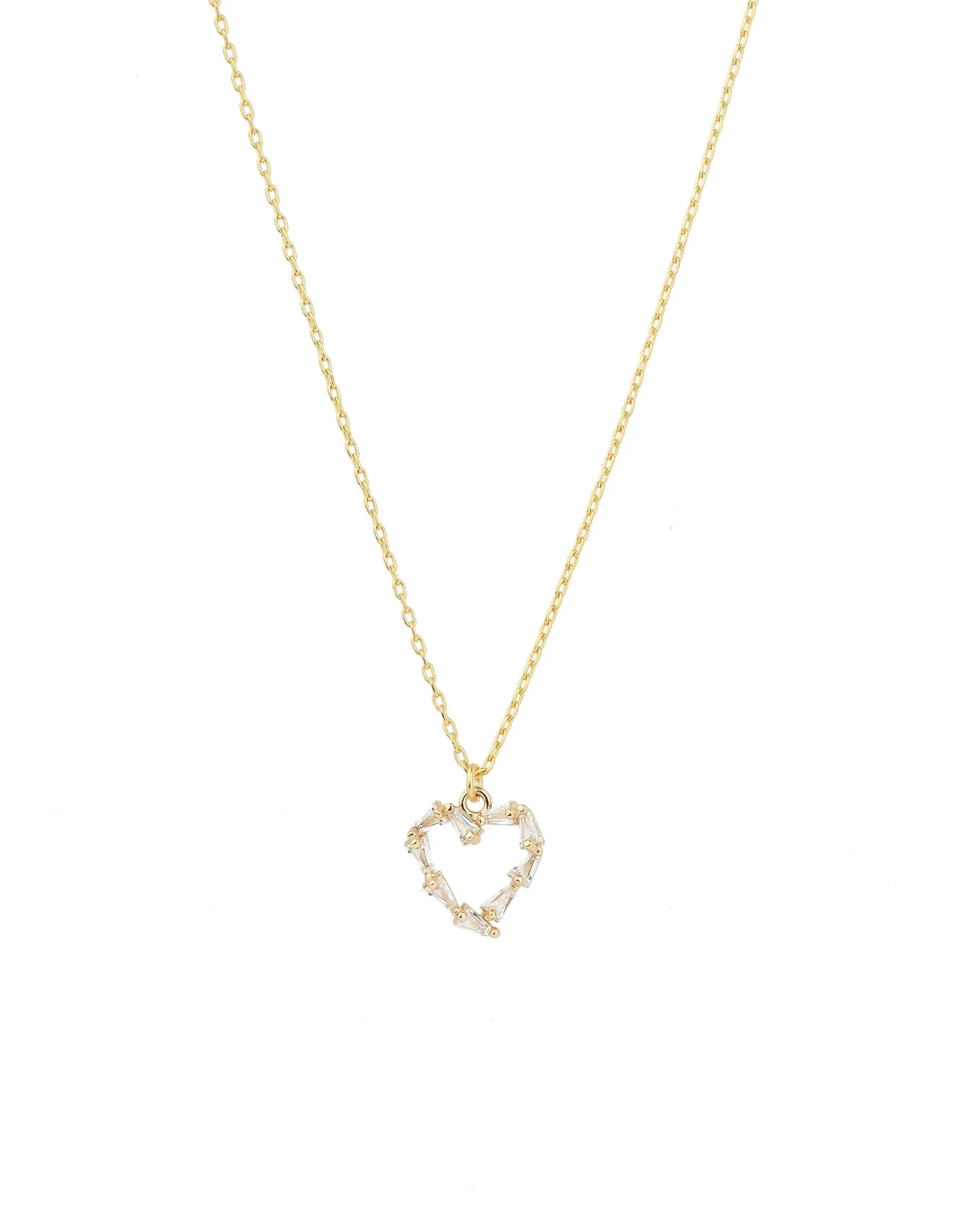 Small Baguette Heart Necklace