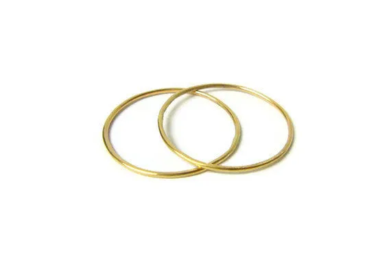 Solid 14k gold stacking rings set • Yellow gold stackable rings • Solid gold wedding band