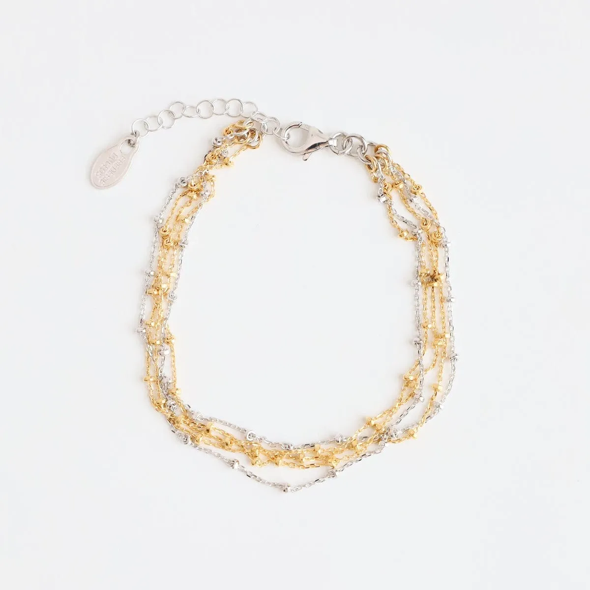 Sterling Silver & Yellow Gold Plated Duet Bracelet