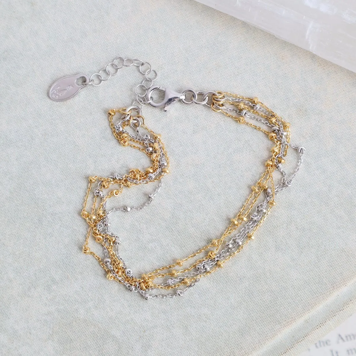 Sterling Silver & Yellow Gold Plated Duet Bracelet