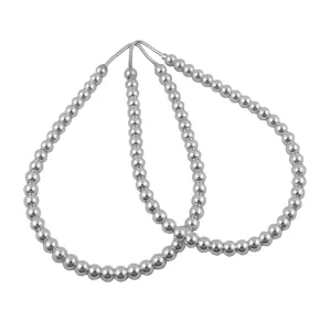 Sterling Silver Beaded Hoops Large