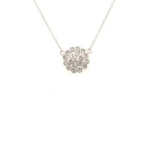 Sterling Silver Cubic Zirconia Cluster Necklace