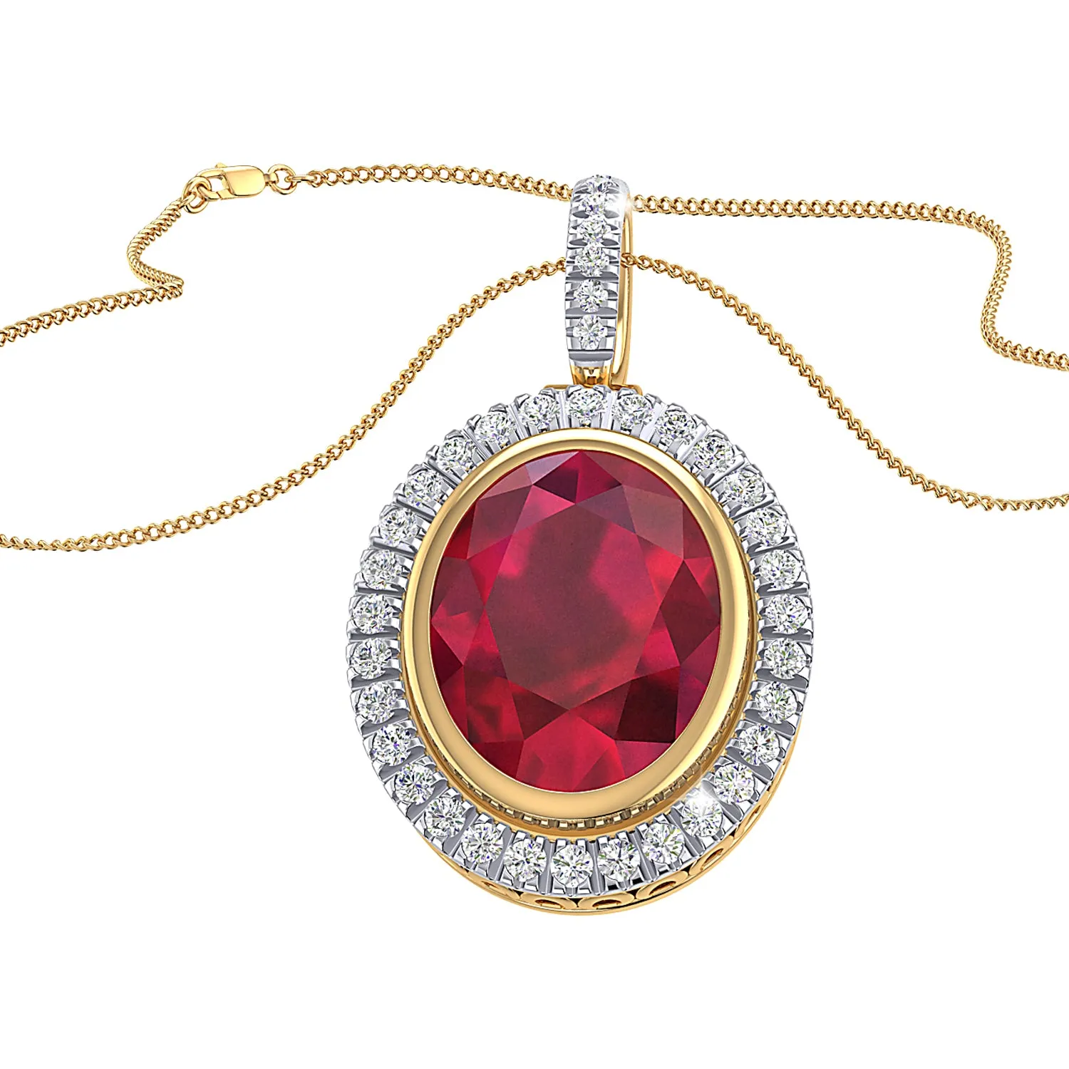 THE OVAL RUBY CLUSTER PENDANT