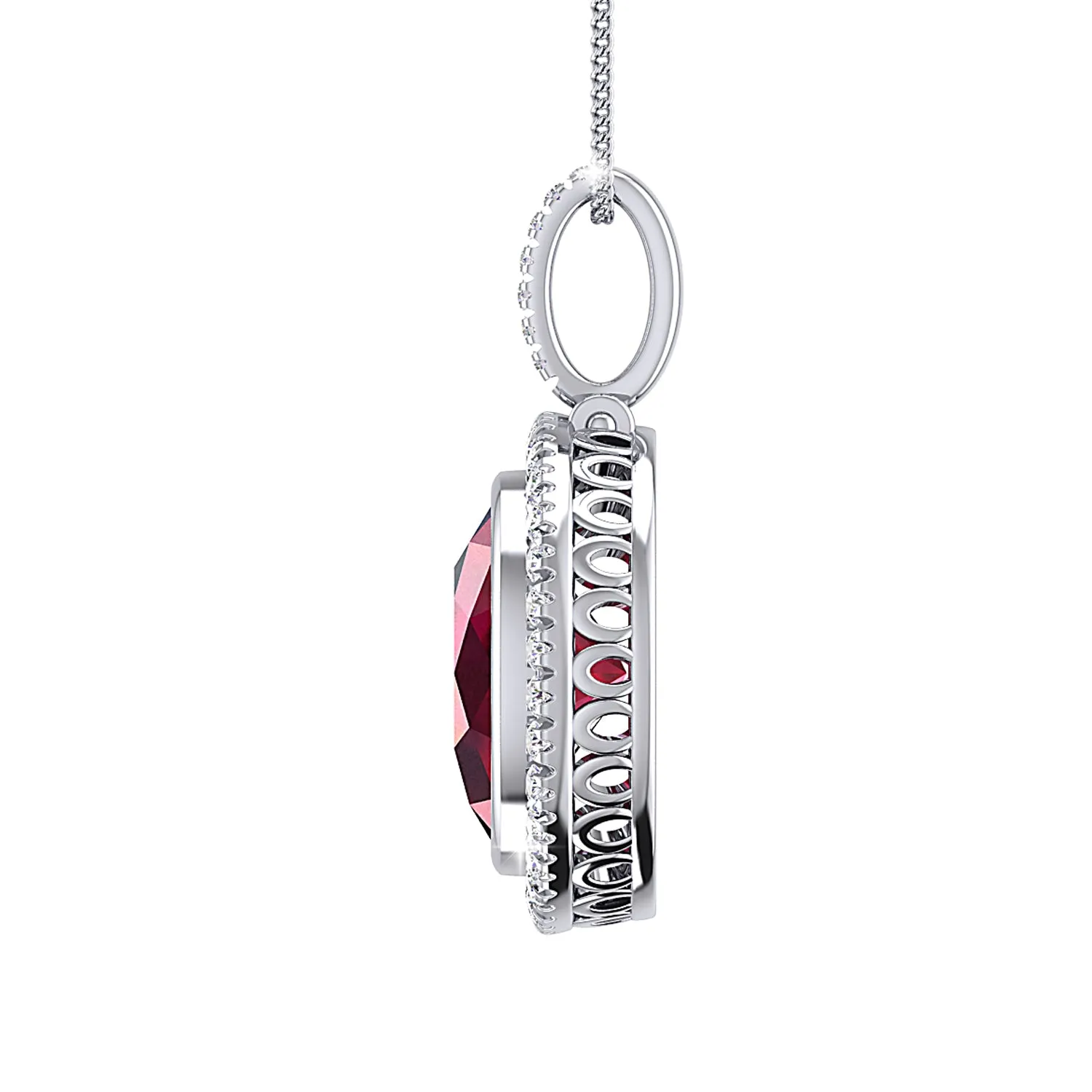 THE OVAL RUBY CLUSTER PENDANT