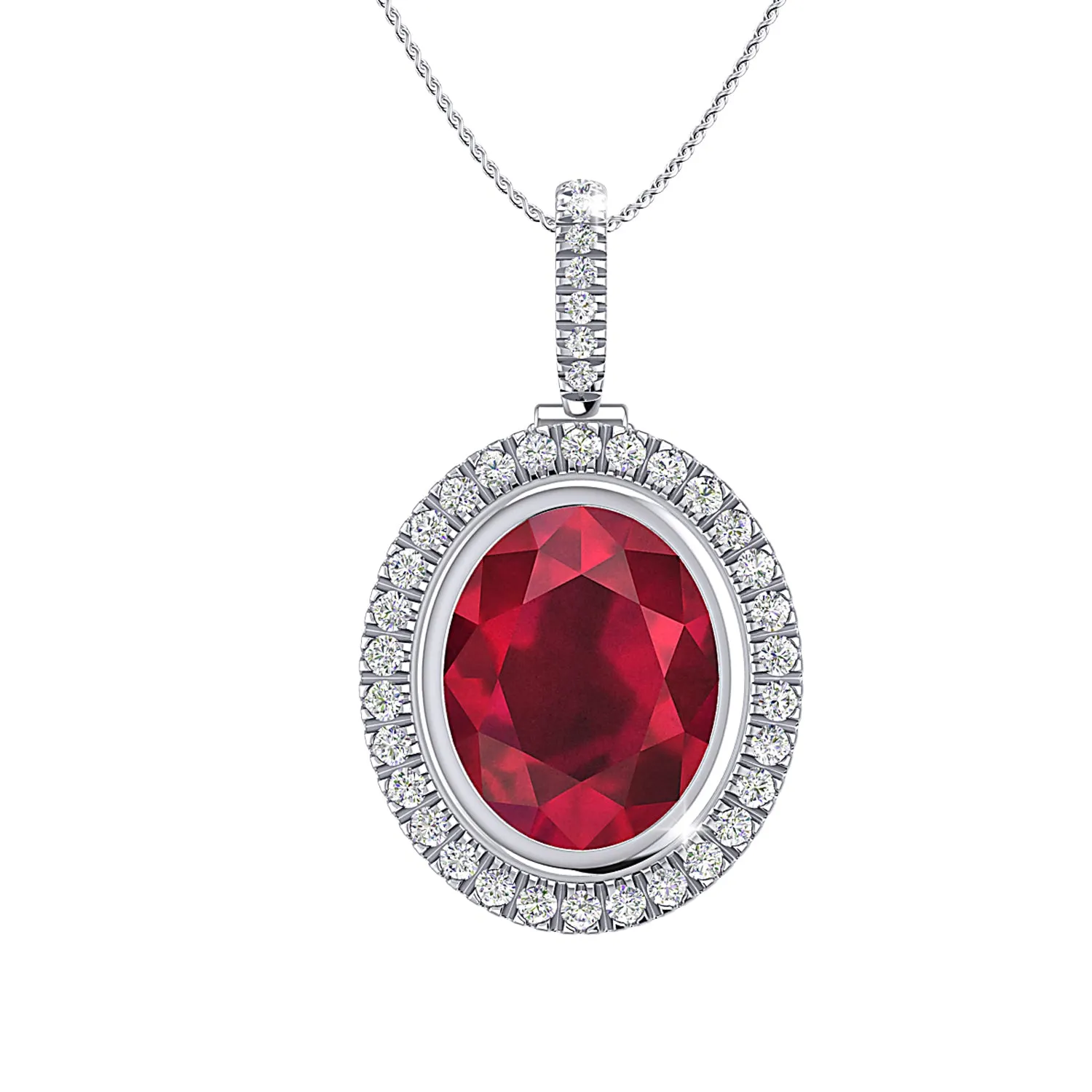 THE OVAL RUBY CLUSTER PENDANT