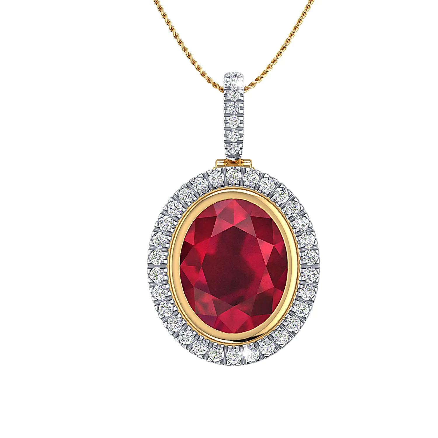 THE OVAL RUBY CLUSTER PENDANT