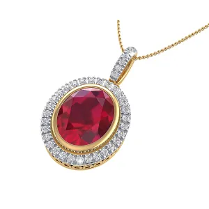 THE OVAL RUBY CLUSTER PENDANT