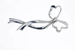 Tiffany & Co 1985 Sterling 925 Silver Ribbon Bow Brooch Pin