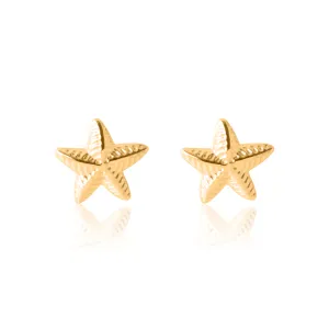 Twinkly Sea Star Earrings - Yellow Gold