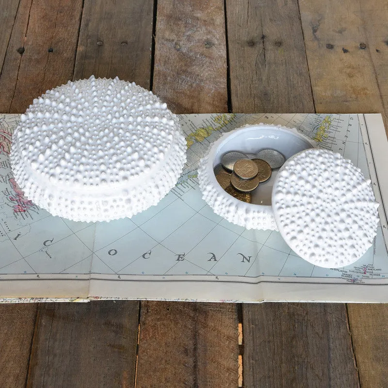 Urchin Ceramic Box White-Lrg