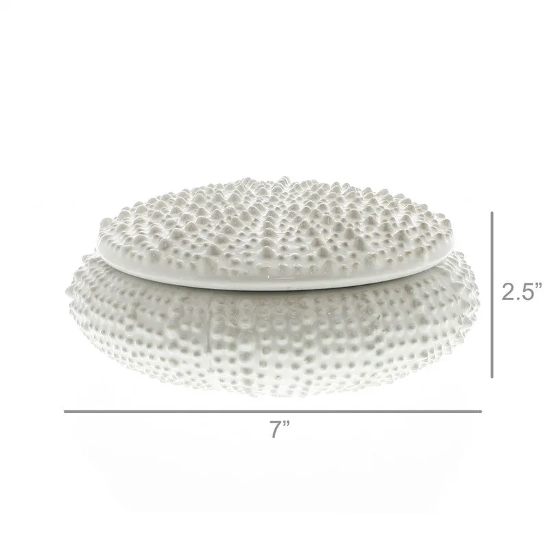 Urchin Ceramic Box White-Lrg