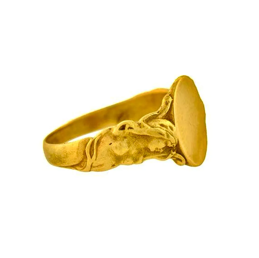 Victorian 14kt Yellow Gold Mermaid Signet Ring