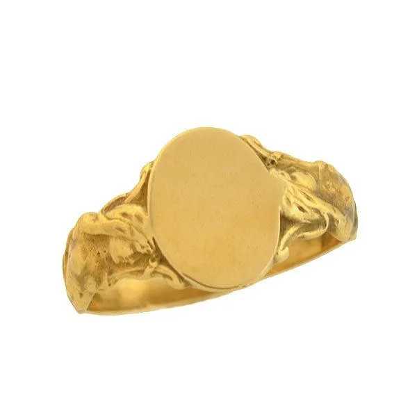 Victorian 14kt Yellow Gold Mermaid Signet Ring