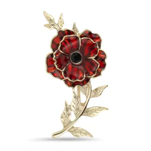 Vintage Floral Poppy Brooch