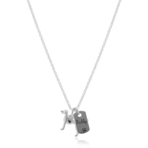 Whippet Personalised Silver Dog Tag Necklace