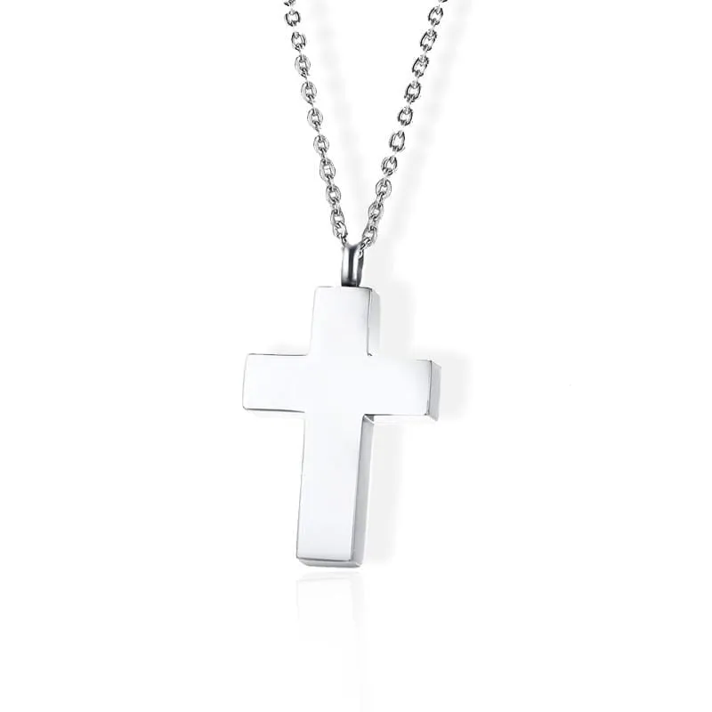 Women's Christian Necklace <br> Silver Cross Urn