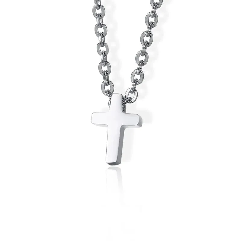 Women's Christian Necklace <br> Small Silver Cross