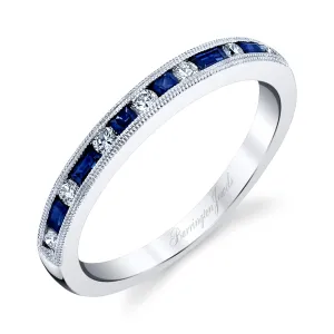 Women's Sapphire and Diamond Wedding Band