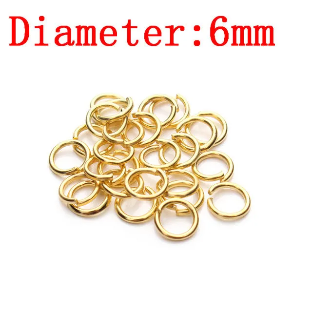 XINYAO 200pcs/bag 4 6 8 10 mm Metal Jump Rings Silver/Gold/Bronze Color Split Rings Connectors For Diy Jewelry Finding Making