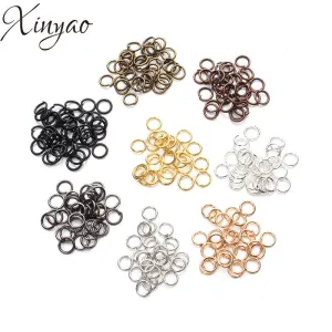 XINYAO 200pcs/bag 4 6 8 10 mm Metal Jump Rings Silver/Gold/Bronze Color Split Rings Connectors For Diy Jewelry Finding Making