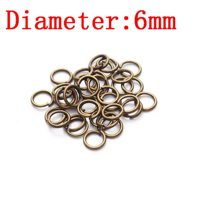 XINYAO 200pcs/bag 4 6 8 10 mm Metal Jump Rings Silver/Gold/Bronze Color Split Rings Connectors For Diy Jewelry Finding Making