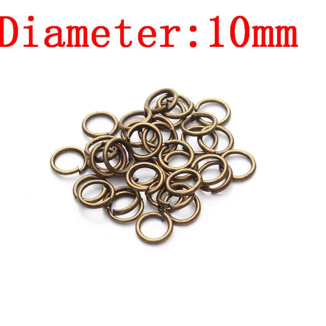 XINYAO 200pcs/bag 4 6 8 10 mm Metal Jump Rings Silver/Gold/Bronze Color Split Rings Connectors For Diy Jewelry Finding Making