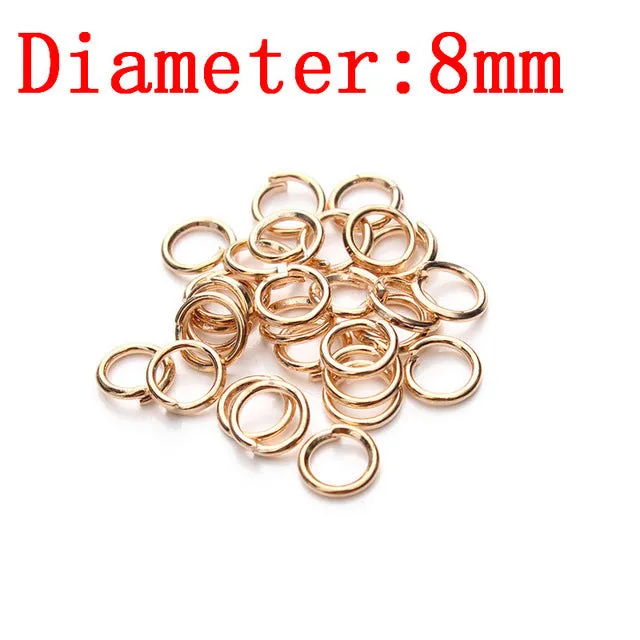 XINYAO 200pcs/bag 4 6 8 10 mm Metal Jump Rings Silver/Gold/Bronze Color Split Rings Connectors For Diy Jewelry Finding Making