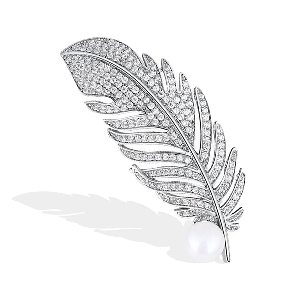 XSB034 - Silver Feather Brooch