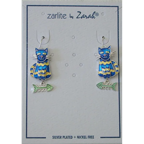 Zarah Zarlite Calypso Cat-Fish Pierced Earrings